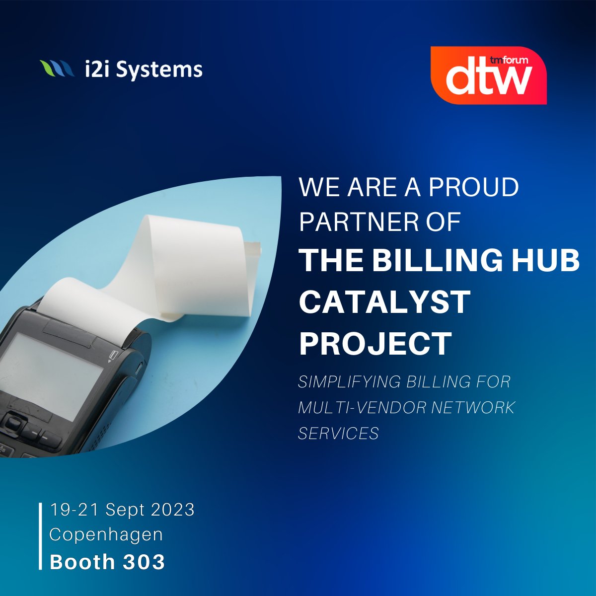 i2iSystems's tweet photo. We are proud to be a partner of #BillingHub Catalyst Project at @tmforumorg’s #DTW23 - #Ignite event.
The project's goal is to develop a new billing platform to simplify and automate the billing process.
Follow the project and visit the team at DTW23 ➡️ https://t.co/ZYr3vLVjuP https://t.co/P4WZ12aNOD