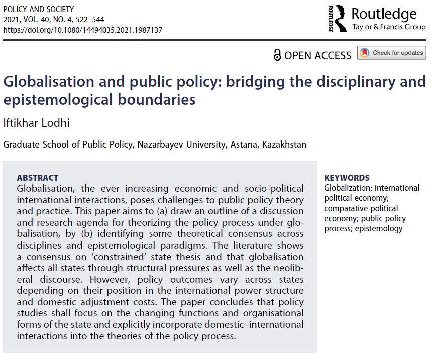 PolicySociety's tweet photo. #ThrowbackMonday #weeklyreading 

👉What is the impact of #globalisation on the #state &amp; #policyprocess❓

Iftikhar Lodhi discusses the disciplinary and paradigmatic divides and consensus &amp; contours of the future discussion &amp; research in #policystudies👇

https://t.co/X0iCvJUbo2 https://t.co/Lls6tSRodn