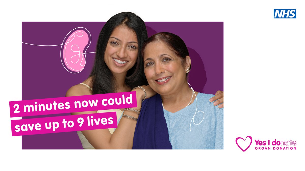 It's #OrganDonationWeek!

Transplants save lives. There are around 5,500 people waiting for a kidney transplant. Confirm your decision on the NHS Organ Donor Register today - it only takes 2 minutes but could save up to 9 lives.

Sign the register 📝 bit.ly/3loIup2