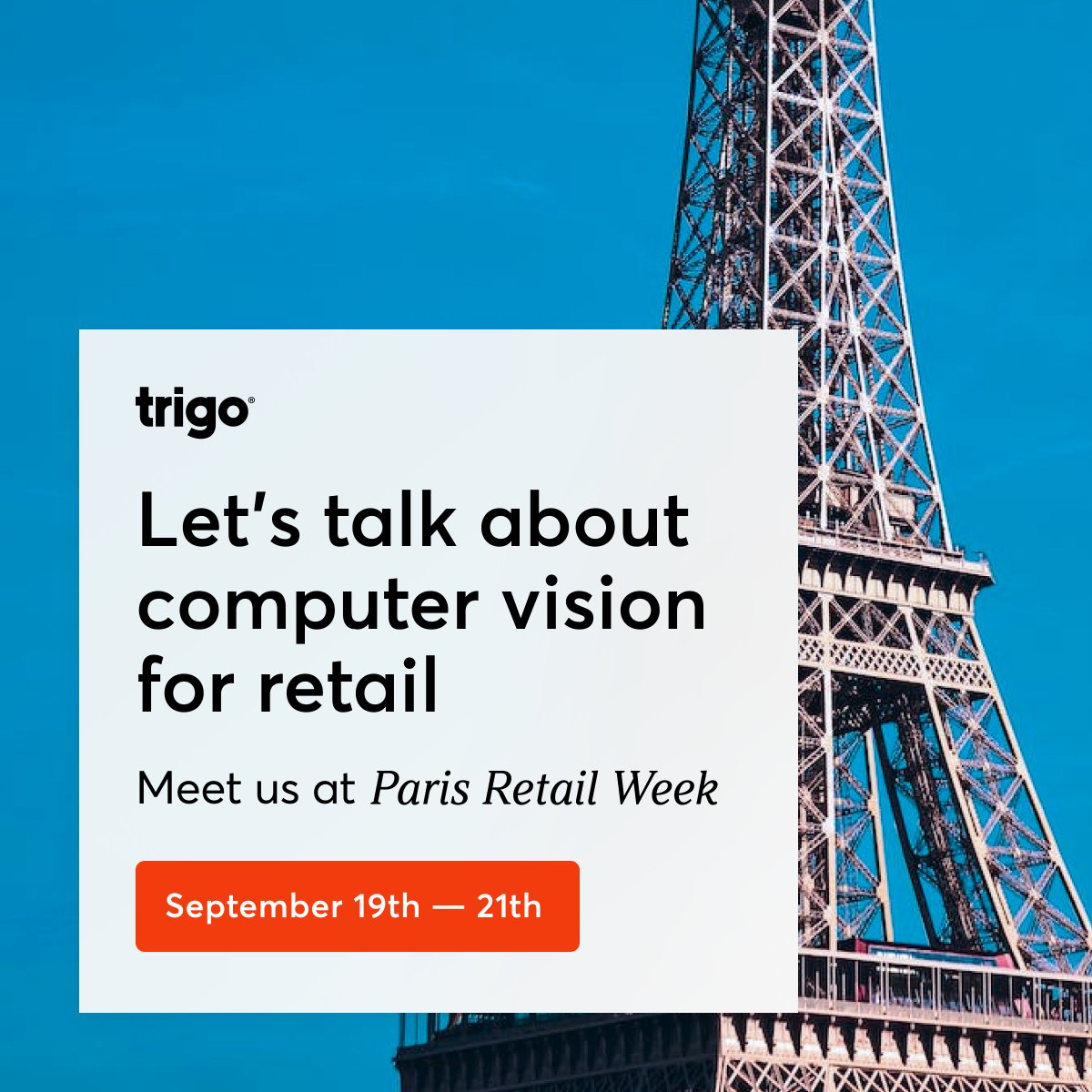 📣 Tomorrow 📣 Our team is attending Paris Retail Week! Come meet us to discuss computer vision for retail, data-driven stores, and retail automation. Reach out to book a meeting: bit.ly/3ZkuboM #ParisRetailWeek #ComputerVision #DataDrivenStores #RetailAutomation