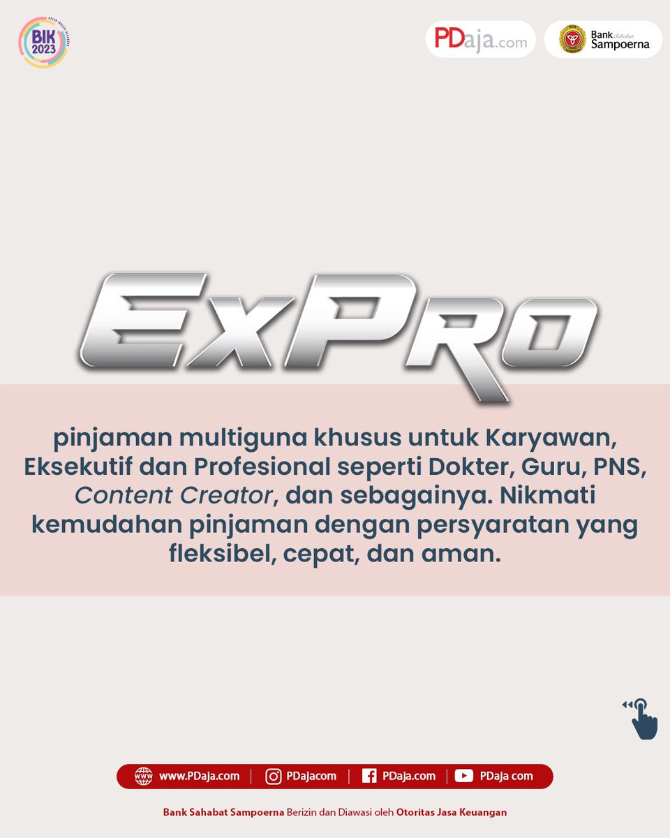 PDajacom's tweet photo. Kamu karyawan, dokter, guru atau PNS? butuh pinjaman dana untuk wujudkan impianmu? 

Ajukan aja pinjaman ExPro sekarang ke https://t.co/96bXOSlzl5! Pinjaman multiguna yang bisa digunakan untuk kebutuhan konsumtif maupun produktif. https://t.co/HvdPP31g87