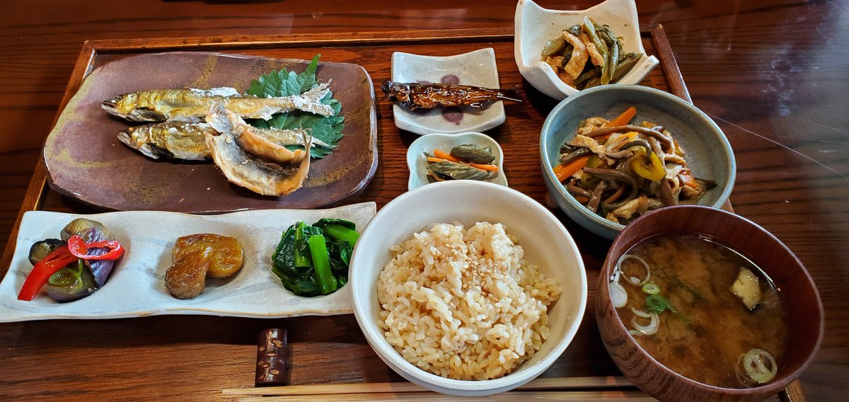 vancosamine's tweet photo. It's rice harvesting season in Shikama town, Miyagi prefecture, Japan. I enjoyed natural sweetfish (AYU) in local cafe. https://t.co/g6fgT4WeRt