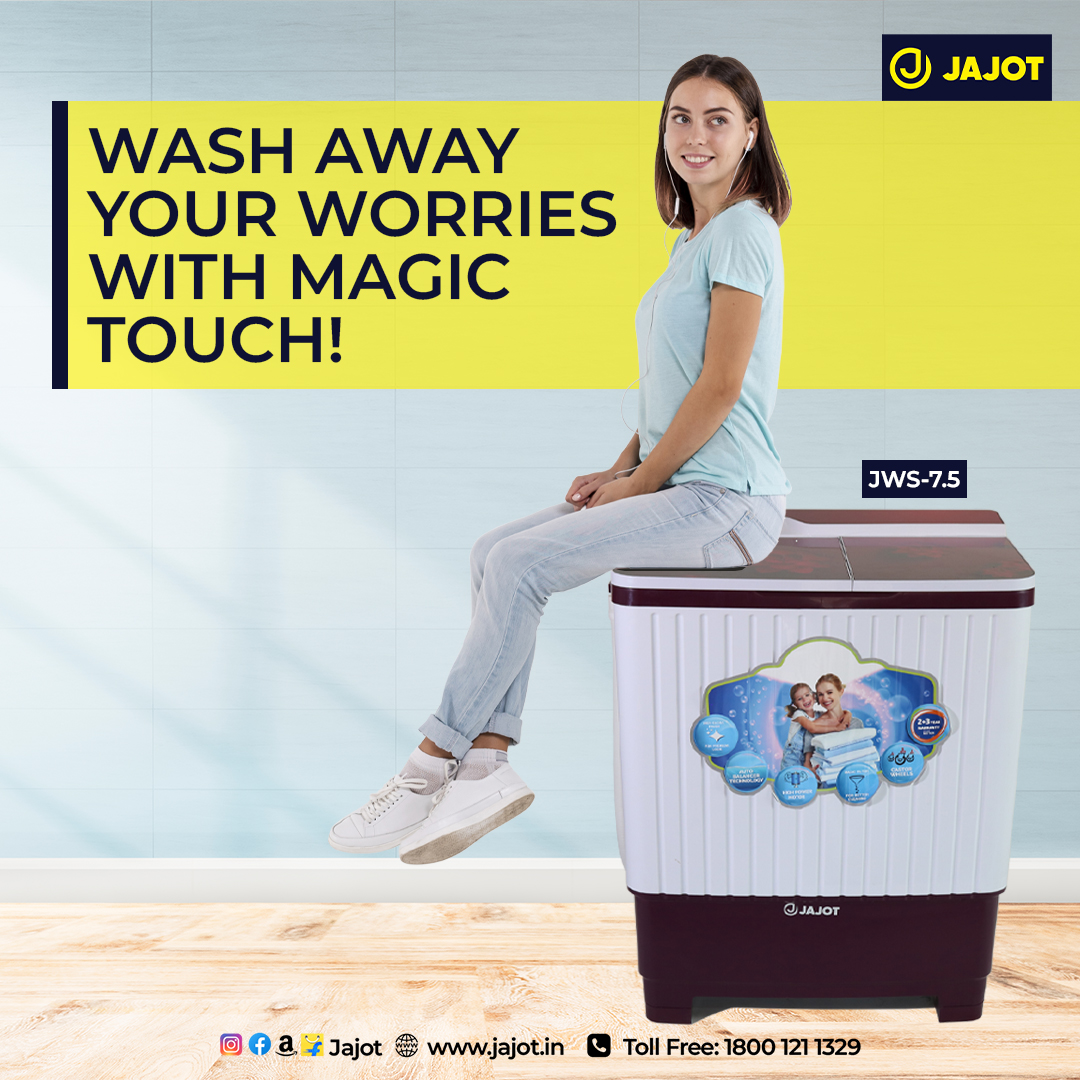 JajotElectronic's tweet photo. Wash away your worries with our machine's magic touch ! with the all new Jajot Washing Machine Model Number JWS-7.5 

#WashingMachine #HomeAppliances #Appliances #Electronics #Sale #JajotForYou #JajotForYourHome #JajotHomeAppliances #JajotIndia https://t.co/78ZENMxGo4