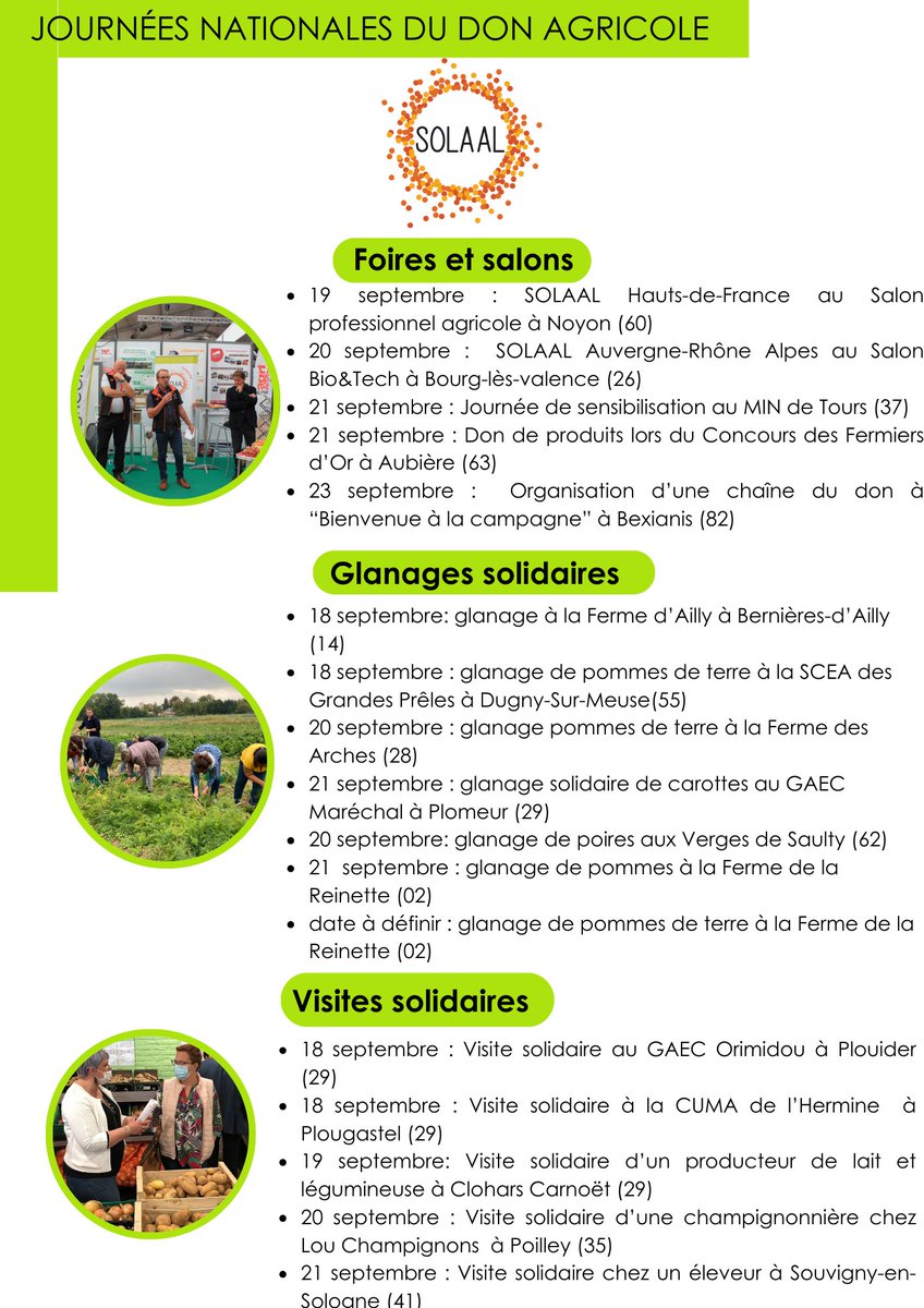 [#JNDA2023] 📢Demandez le programme pour cette troisième semaine des #JNDA !  
#DonAgricole #solidarite  
N'oubliez pas d'inscrire vos évènements ! ▶️bit.ly/44DZtbs