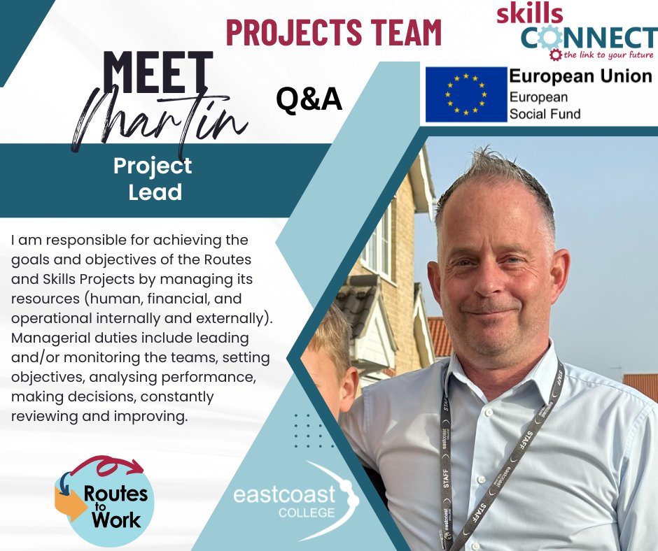 ✨Team Tuesday - Meet Martin!✨

Martin is our new lead for both the Routes to Work and Skills Connect projects. Overseeing both programmes as a whole and supporting the team and our partners to ensure all goals are met.

#TeamTuesday #meettheteam
