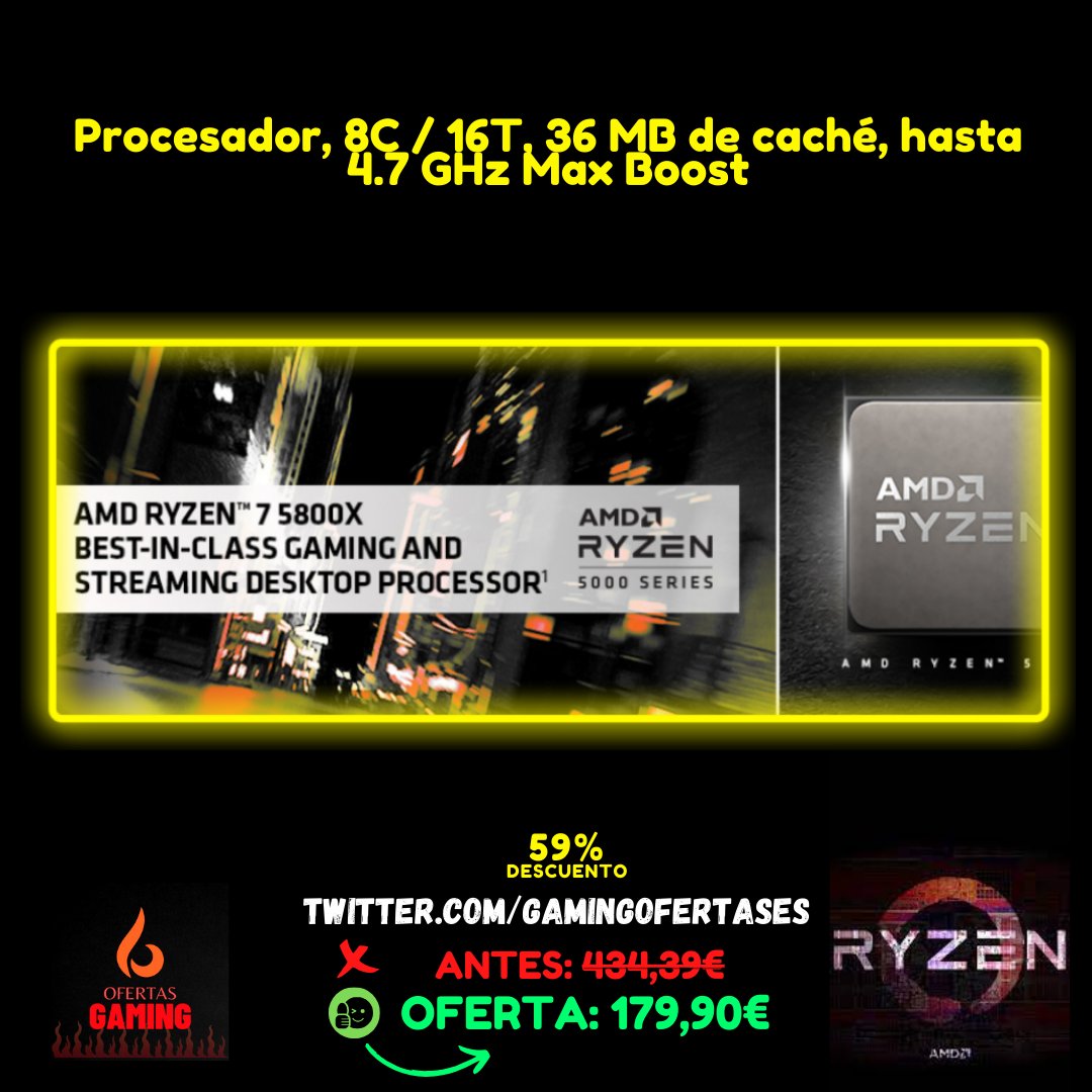 🔥 AMD Ryzen 7 5800X

🛒 amzn.to/48iF52q

#gaminglife #streaming #gaming #oferta #pcgaming #gamer #gamers #GamingSetup #gamingstream #hardware #ofertasamazon #setup #Amazon #amdpartner