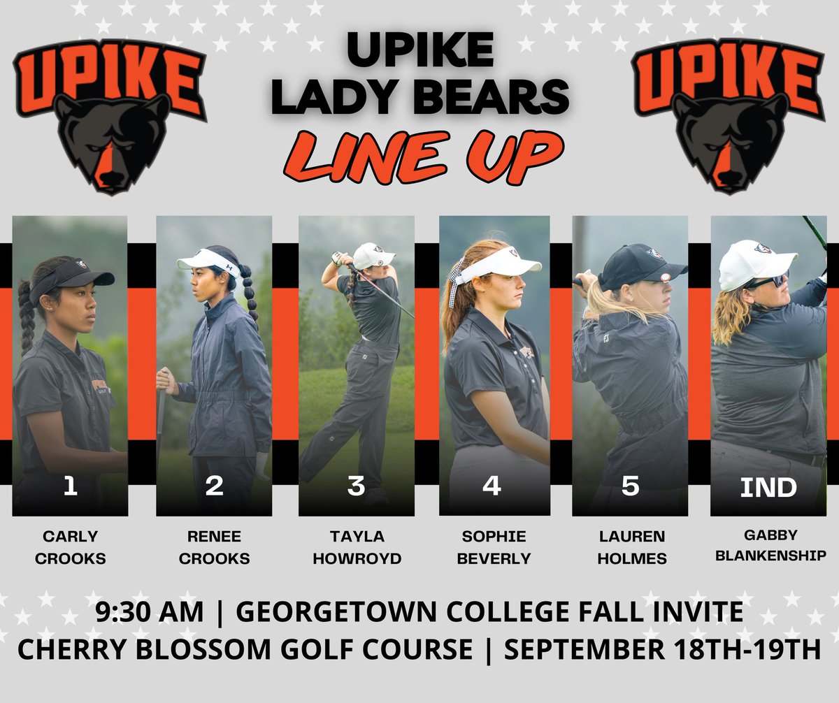 Rise and shine!! The Lady Bears are back in action at the Georgetown College Fall Invite at Cherry Blossom Golf Course!! #rollbears🐻
