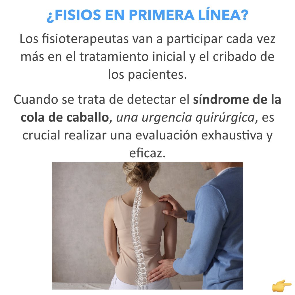 AgenciaEbp's tweet photo. Un nuevo estudio arroja luz sobre el cribado del síndrome de la cola de caballo, una urgencia quirúrgica, para fisioterapeutas. 

Los resultados destacan la importancia de hacer las preguntas adecuadas de forma eficaz, en particular sobre la función sexual. 💬🏥 https://t.co/v5LBJZwm28