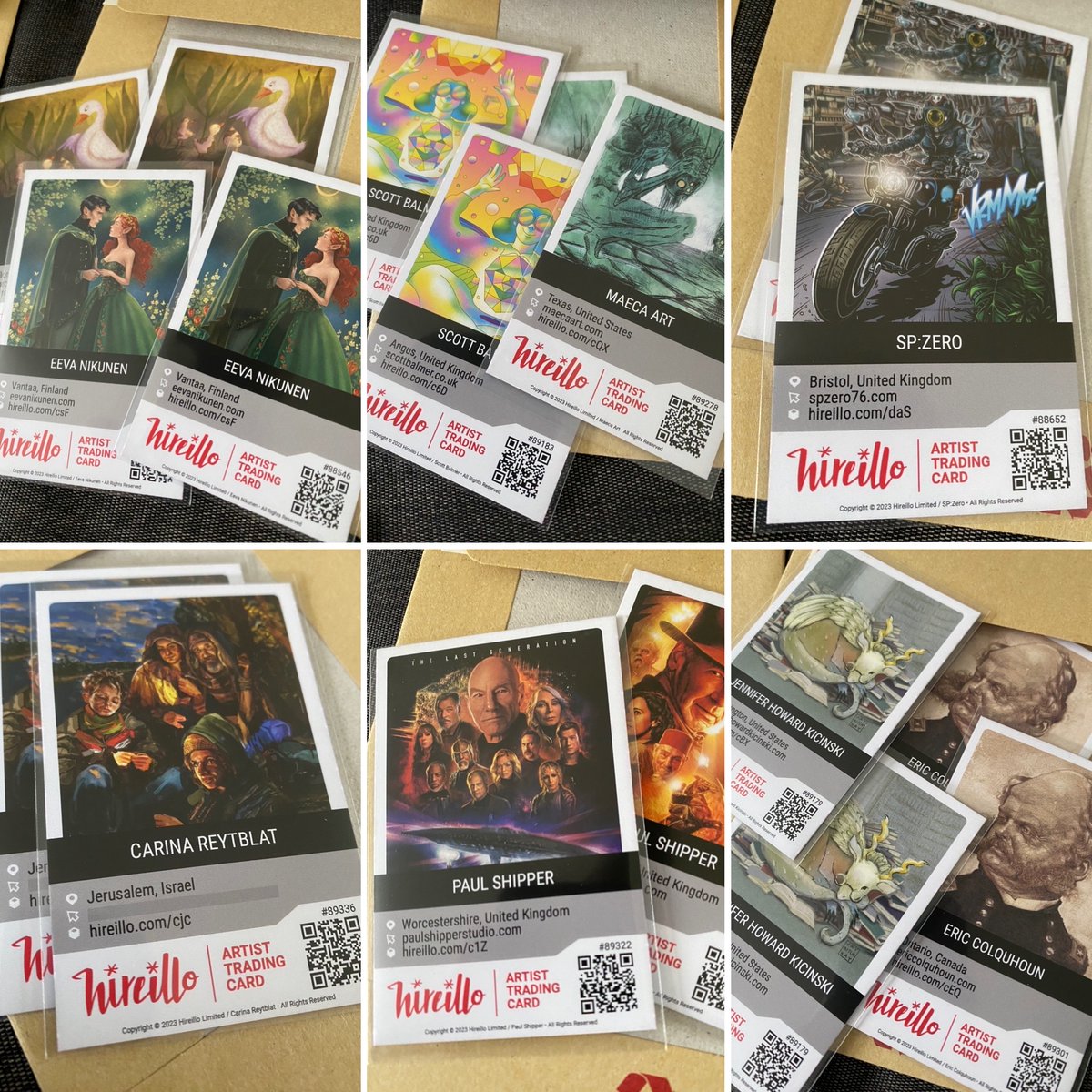 Presenting our new for 2023, Artist Trading Cards! Lee Hasler painstakingly designed them for us. ❤️ We can't wait to send them to clients! We'll also have them available to the general public at our upcoming conventions. So many fantastic artists to collect! 📷 #HireilloATC