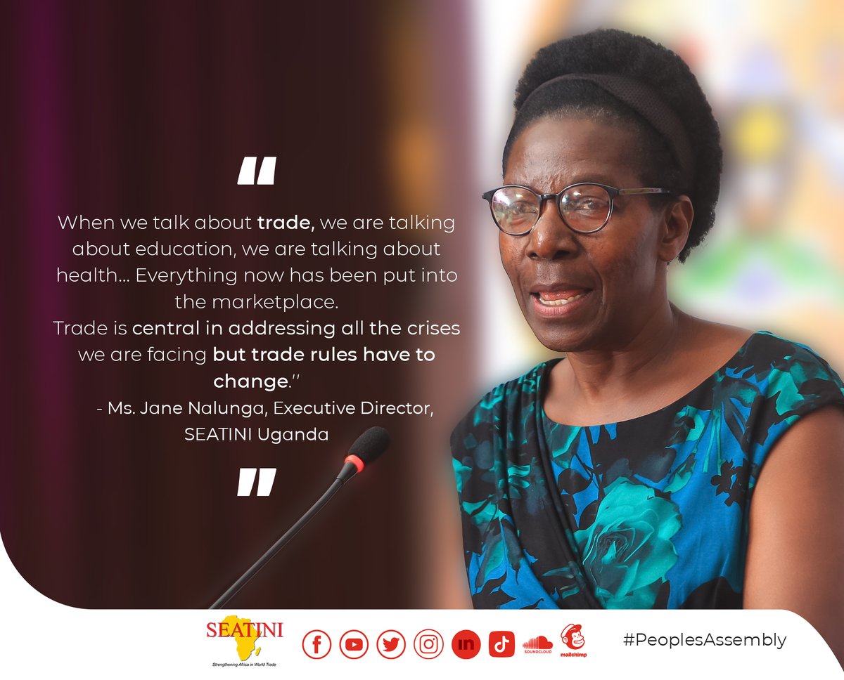 When we talk about trade, we are talking about education, we are talking about health... Everything has been put in the marketplace. Trade is central in addressing all the crises we are facing but the trade rules have to change.

#PeoplesAssembly