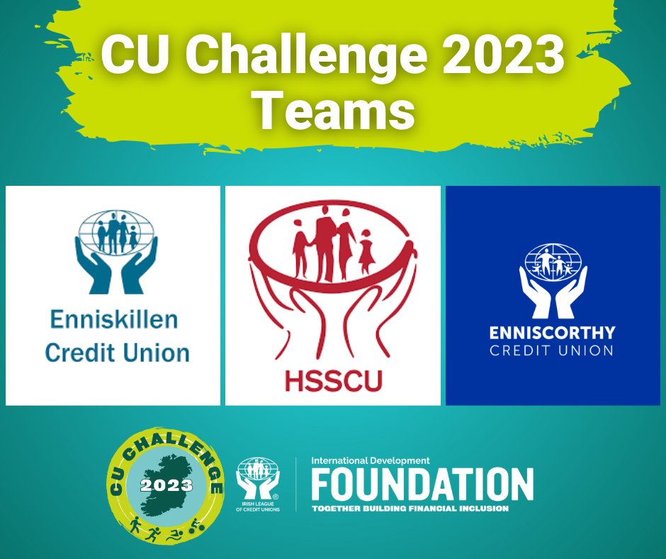 Welcome Enniskillen Credit Union, Health Services Staffs Credit Union and Enniscorthy Credit Union, who are ready for the #CUChallenge2023!

If your CU is ready to #GoTheDistance for the CU Challenge 2023, don't forget to register now - cuchallenge.ie/register/
🚶🏃‍♀️🏊‍♀️🚴‍♂️