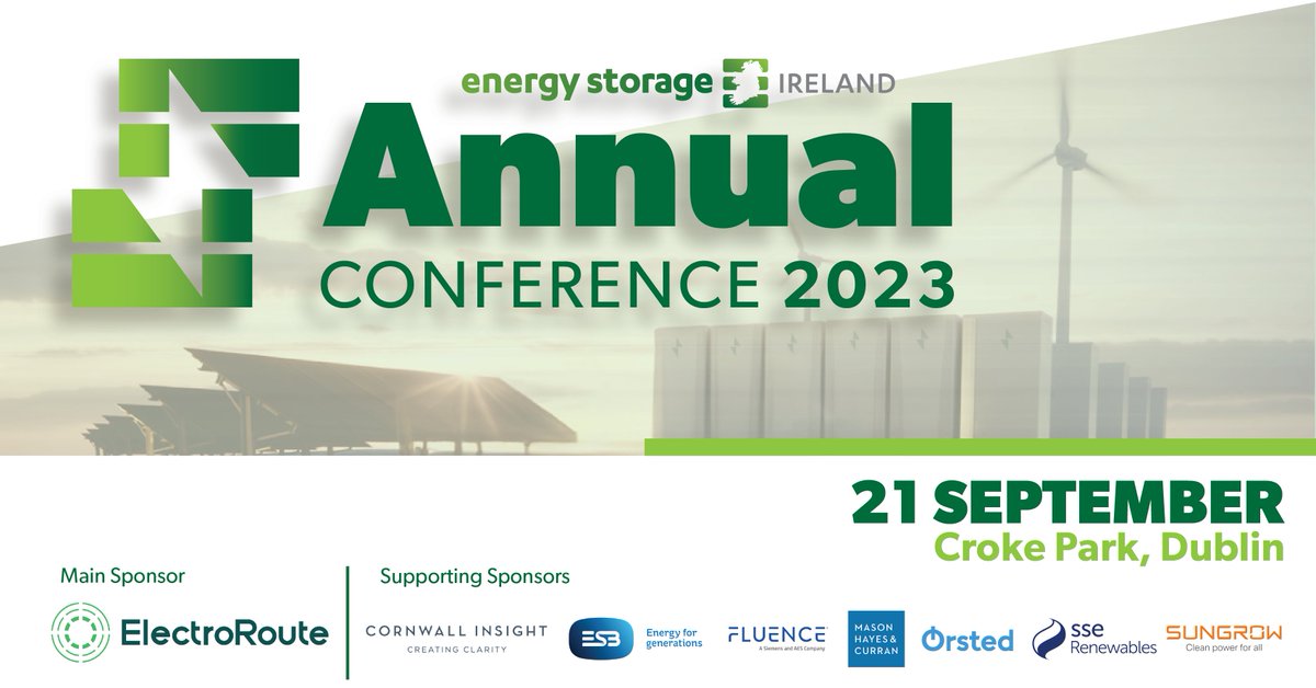 ESI Conference is this week! 😃

We're ready to go and very excited for a great day of networking and discussion of all things #energystorage

There's still time to register: events.windenergyireland.com/website/11723/…

Roll on Thursday! 💪