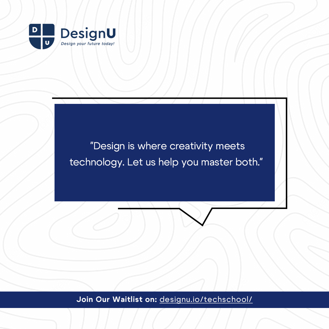 designuonline's tweet image. Ready to ignite your tech journey? 

At DesignU, we believe that &quot;Design is where creativity meets technology.&quot;  Join our tech training programs and let us empower you to master the art of design and technology. 

#designu
#techtraining 
#creativitymeetstechnology