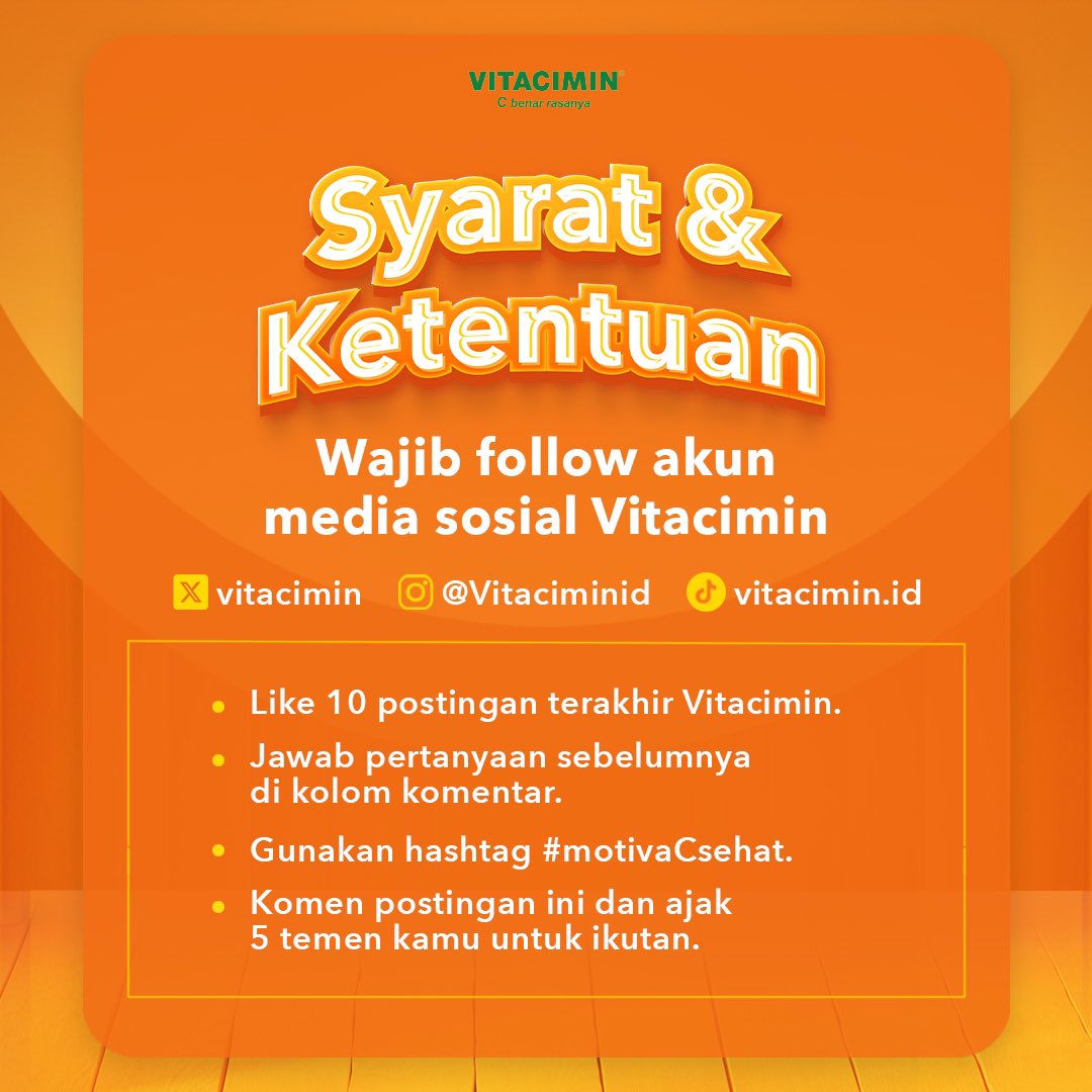 vitacimin's tweet photo. Inilah kesempatan kamu untuk menangkan Headset JBL dan hadiah menarik lainnya dari Vitacimin! 🎧
Yuk, ikutan Giveaway dengan jawab pertanyaan yang ada di slide kedua di kolom komentar! Jangan lupa untuk baca dan pahami syarat & ketentuannya ya, Temins!
#motivaCsehat #Vitacimin https://t.co/eUgaEgchPd