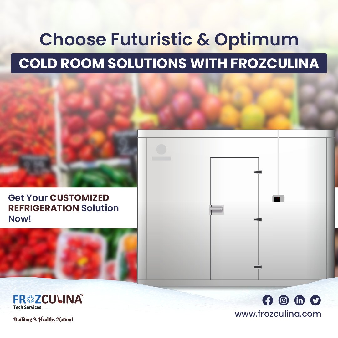 With innovative ideas mixed with logic and technique, Frozculina will provide you with customizable cold room service! 

#frozculina #RefrigerationSolutions #commercialcoldroomforsale #coldroomsolution #coldroompanel #coldroomdoors #coldroominstallation #coldroomstorage