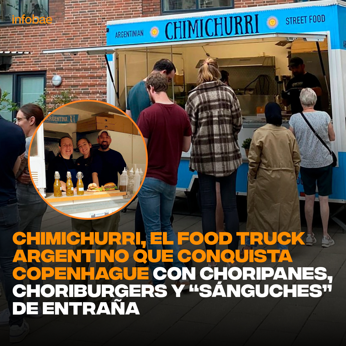 infobae's tweet photo. Chimichurri, el food truck argentino que conquista Copenhague con choripanes, choriburgers y “sánguches” de entraña | Por Gabriela Cicero https://t.co/Oy8PZdAiDG https://t.co/VxacCW1tcg