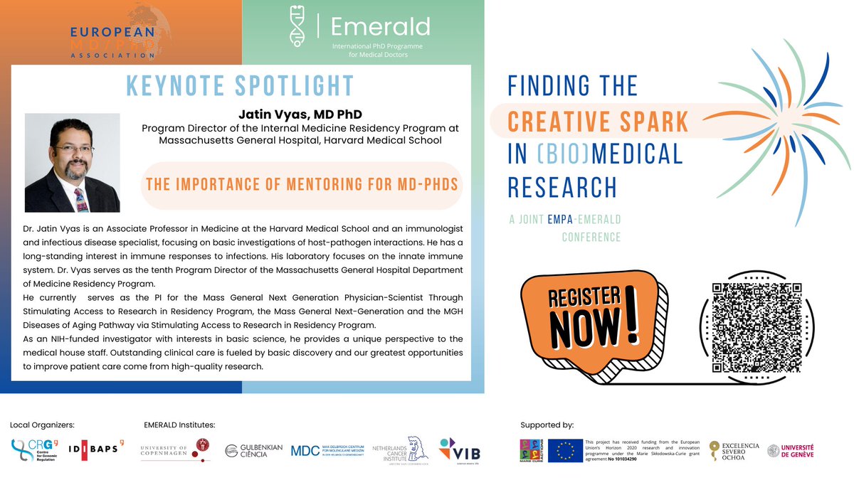 Emerald_science's tweet photo. 🌟Lastly, Dr. Jatin Vyas from @MassGeneralNews &amp; @harvardmed will delve into the importance of mentoring for MD-PhDs. A must-attend! 🤝👩‍⚕️ https://t.co/rE2Mlo8GUG