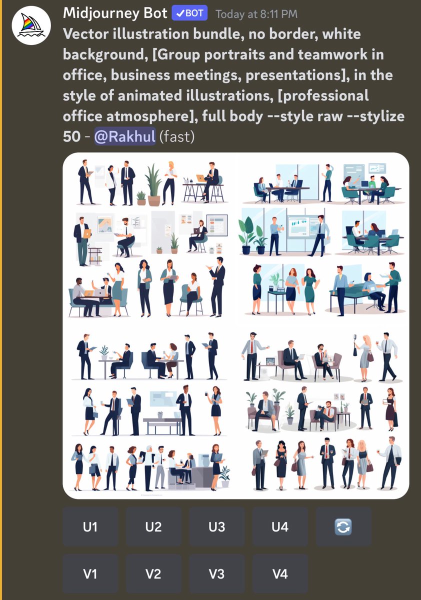 rakhul_karthick's tweet image. Ever wondered how to jazz up your presentations or social media with eye-popping vector illustrations? Well, I've got the magic recipe using #Midjourney &amp;amp; #vectorizer 🌈🚀

1️⃣ Prompt &amp;amp; Play: Head over to Midjourney's Discord and type in this spell:

🔮 "Vector illustration…