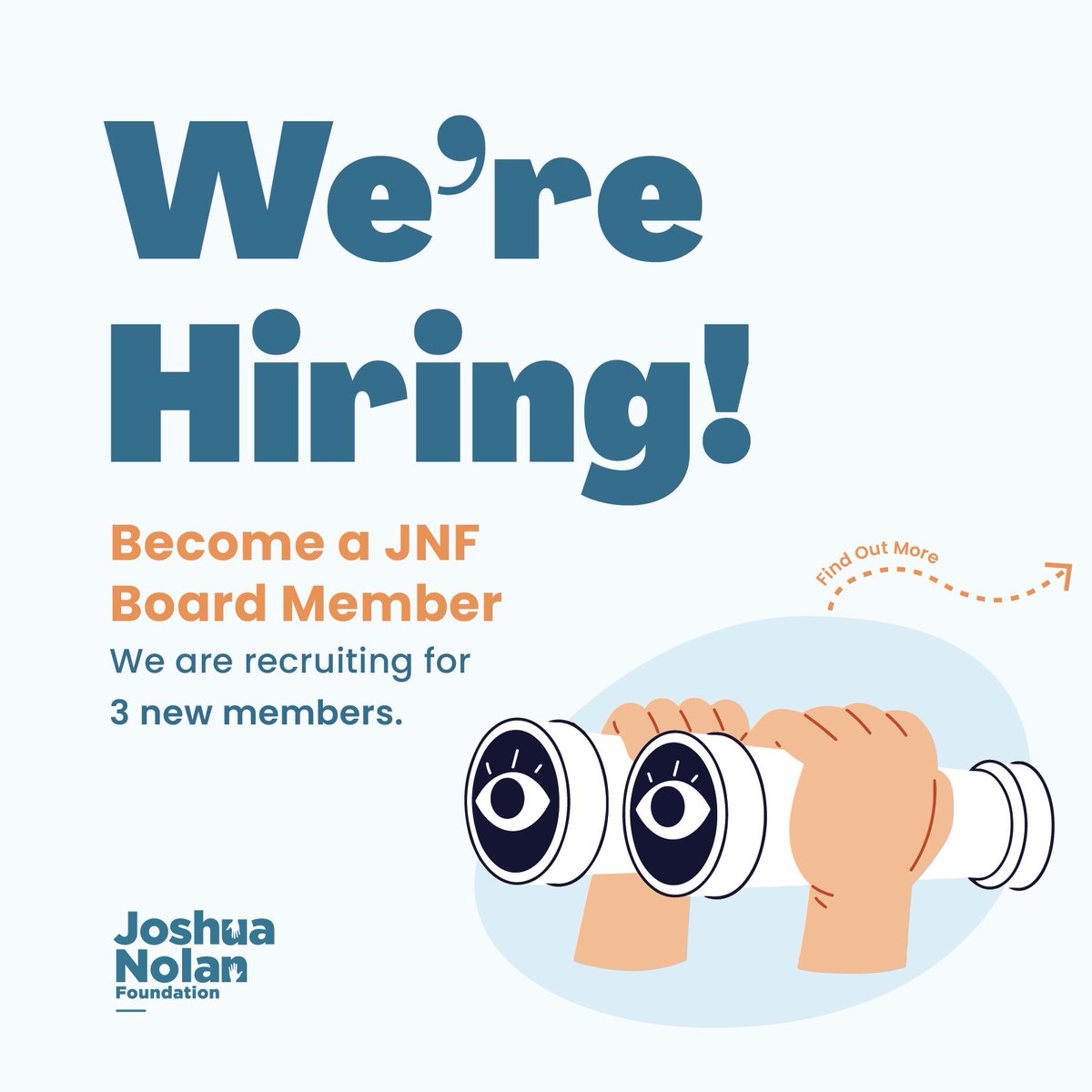TheJNF's tweet image. 📣 WE’RE HIRING 

We’re recruiting for 3 members to join the JNF Board Of Trustees. 

👇 See below for more information.

📧 To apply: email your CV and cover letter to Emma Hourston at emmahourston@joshuanolanfoundation.org 

#recruiting #applynow #boardmember #hiring #volunteer