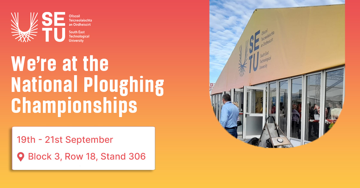We're at the National Ploughing Championships 2023!🚜

Pop in and meet the SETU team, check out our interactive displays and see what we have to offer!

#SETU #InspiringFutures #Ploughing2023