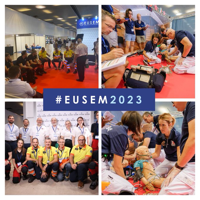semgencat's tweet image. Participació de professionals del #SEM al Congrés #EUSEM, European Society for Emergency Medicine, que té lloc aquests dies a #BCN: el TES Felip Román i l'infermer Manel Bonany, a la competició per equips en simulació de casos clínics i també es presentaran pòsters i ponències.