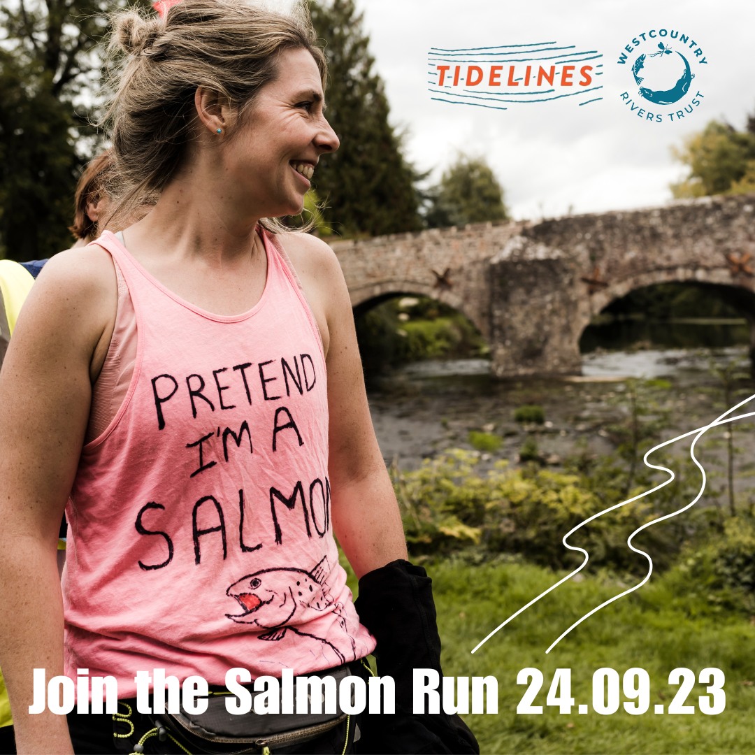 Pretend you're a Salmon! 🐟 Join the Salmon Run this September as we follow the migratory salmon route on the #RiverExe upstream for 50 miles, from #Exmouth to Tarr Steps on the edge of #Exmoor. 🏃 Find out more and sign up now: linktr.ee/tidelines 📷: @Jenny_Steer