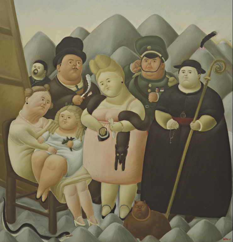 Artlandapp's tweet photo. In light of the recent passing of the famous Colombian artist #FernandoBotero , we are commemorating some of his iconic works.⁠  

1. Mona Lisa, 1978 at the Museo Botero in Bogotá
2. The Presidential Family, 1967 at @MuseumModernArt 
3. Dancing in Colombia, 1980 at @metmuseum https://t.co/HplR36FmWR