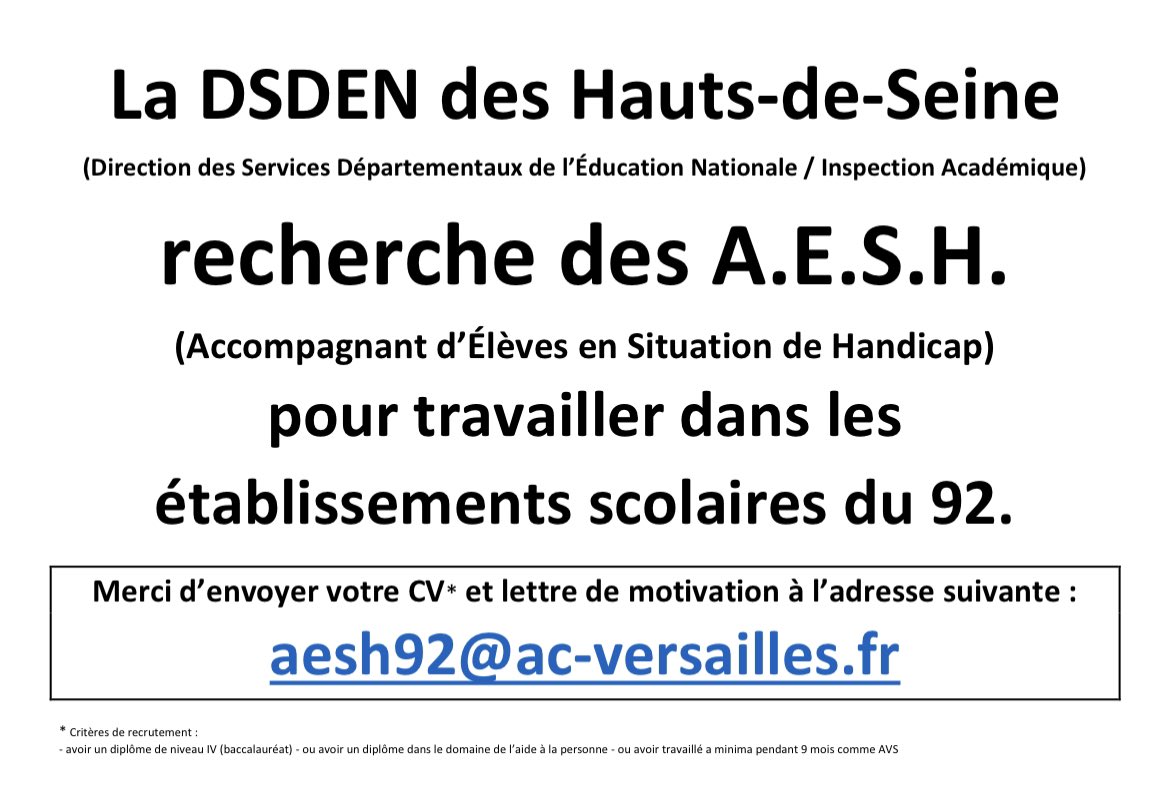 lilou92210's tweet photo. Devant l’ensemble des établissements de la #villedesaintcloud mais déjà depuis l’an dernier et sans jamais atteindre l’effectif donc en cette #rentrée2023 encore + dans le besoin,je tente les rs …
🙏 pour 👇🏼
#inclusionscolaire
#enfants
#parents
#equipeseducatives
de partager https://t.co/LOwmDKMIVv