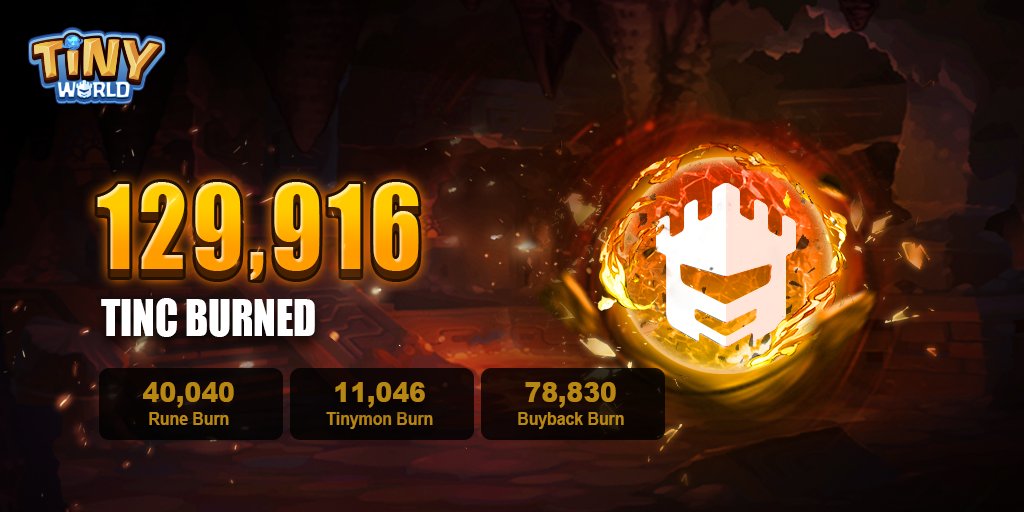 🔥Tiny World BURN🔥

A total of 129,916 TINC🪙 were burned

✅TINC🪙 Rune Burn: 40,040
✅TINC🪙Tinymon Burn: 11,046
✅TINC🪙 Buyback Burn: 78,830

Read more⤵️
app.tinyworlds.io/home