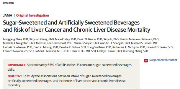 Sugar-Sweetened beverages (sodas, juices) increases the risk of liver cancer and chronic liver disease mortality (in addition to the risk of diabetes, obesity and cardiovascular disease). We should avoid the consumption of these beverages as much as possible for health reasons.