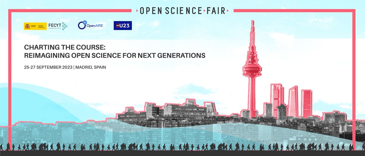 📢 Happening in one week! 
Are you geared up for #OSFAIR2023? 
With just one week to go, we invite you to browse through our program: bit.ly/3rU2oiB, mark your preferred sessions and get ready for 3 exciting days all about #OpenScience! 
See you soon in Madrid 🇪🇸!