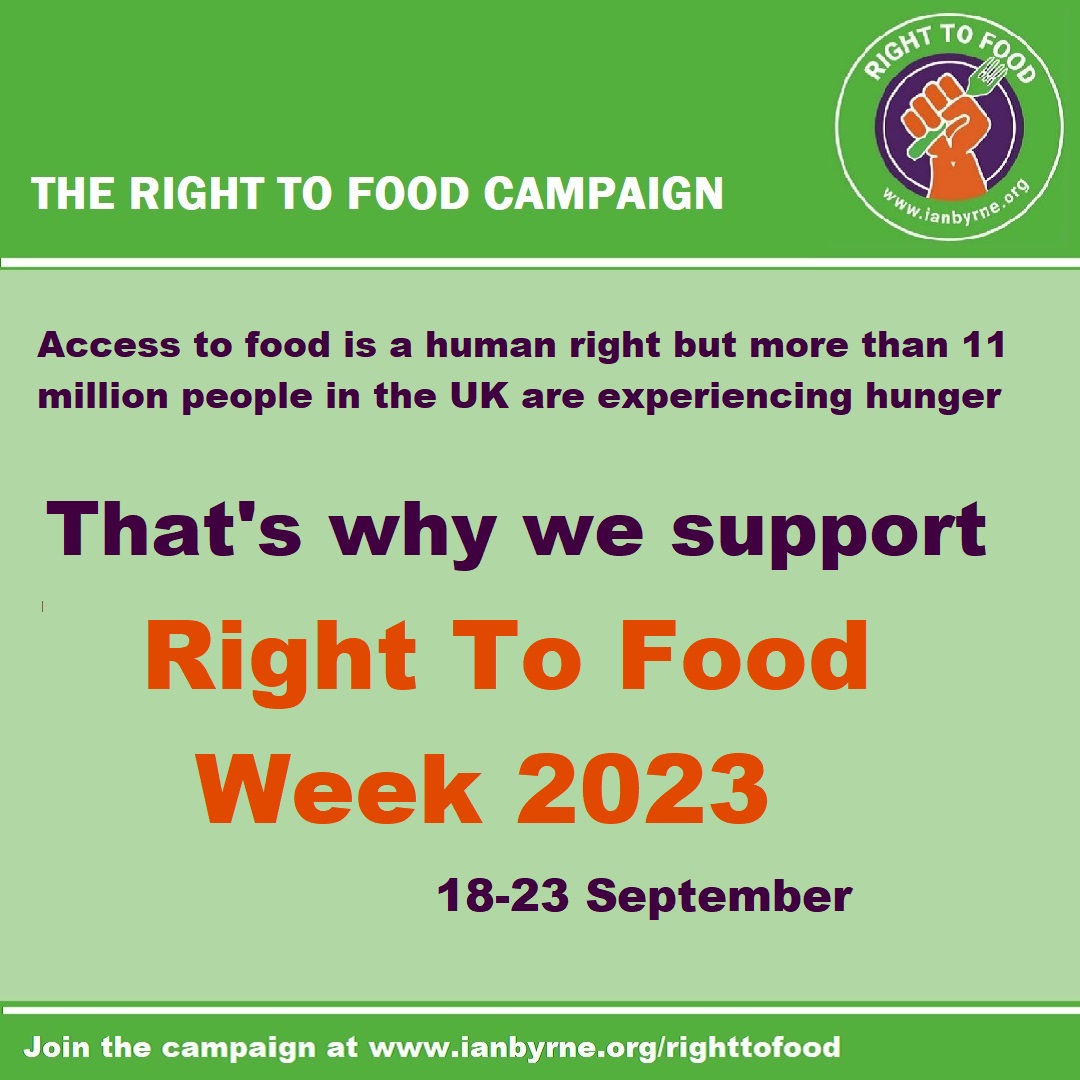 We are supporting Right to Food Week #RTFWeek2023 Access to food is a human right! Join #HungerMarchLiverpool this Saturday, 23 Sept, to demand the #RightToFood
