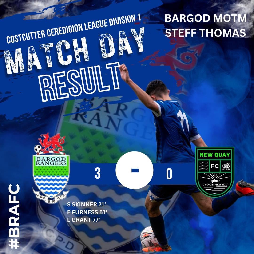 BargodRangersfc's tweet photo. Weekend results;

1sts won 3-0 against @NewQuayFC, while the 2nds narrowly lost 4-3 to @MaesglasFC.

#brafc🔵 https://t.co/RkHH3J3nt8