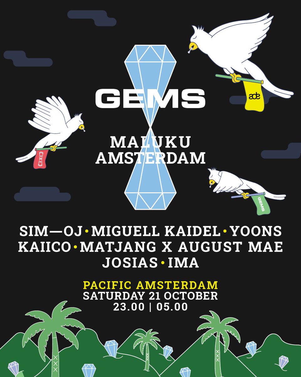 Ben jij klaar voor het allereerste Maluku ADE event ooit?! GEMS x Maluku Amsterdam slaan de handen ineen op zaterdag 21 oktober!
💙🤍💚❤️❤️❤️ #maluku #ADE #Moluks #Amsterdam 

Early bird tickets zijn nu verkrijgbaar! 
eventix.shop/3qarrqkg