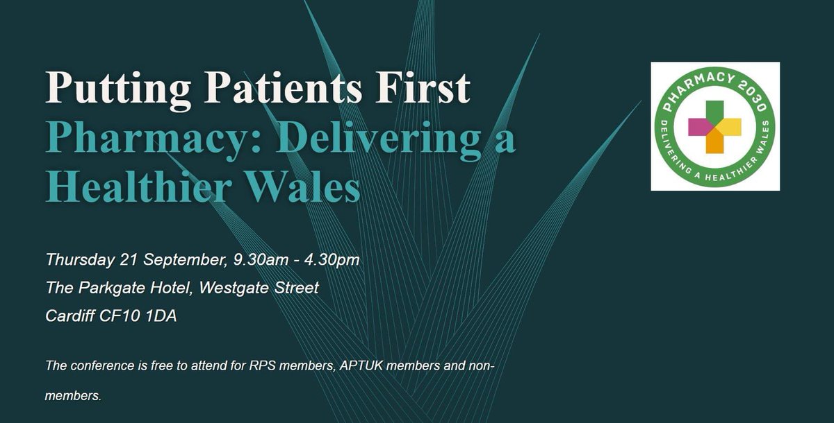 Elenmai85's tweet photo. Looking forward to seeing many of you @PDaHW conference @RPS_Wales this week!! Our amazing speakers include @AndrewEvansCPhO @Martin1Chris @IloraFinlay @lucyowenwales @Eluned_Morgan as well as great examples of practice from pharmacy colleagues across Wales https://t.co/QzKsNbl4Nf
