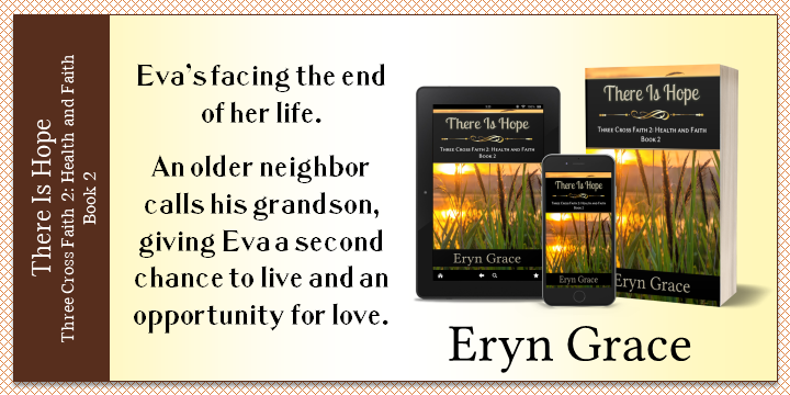 'There is Hope': Eva is   facing her last days. Can Zac and the   team give her hope?
~~~~~
bit.ly/3HNvLqK #Christian   #Romance #ThreeCrossFaith   #HealthAndFaith #CleanRead #BooksWorthReading | Ebook: $4.99 / Paperback: $   12.99
~~~~~

Monday, September 18,   2023