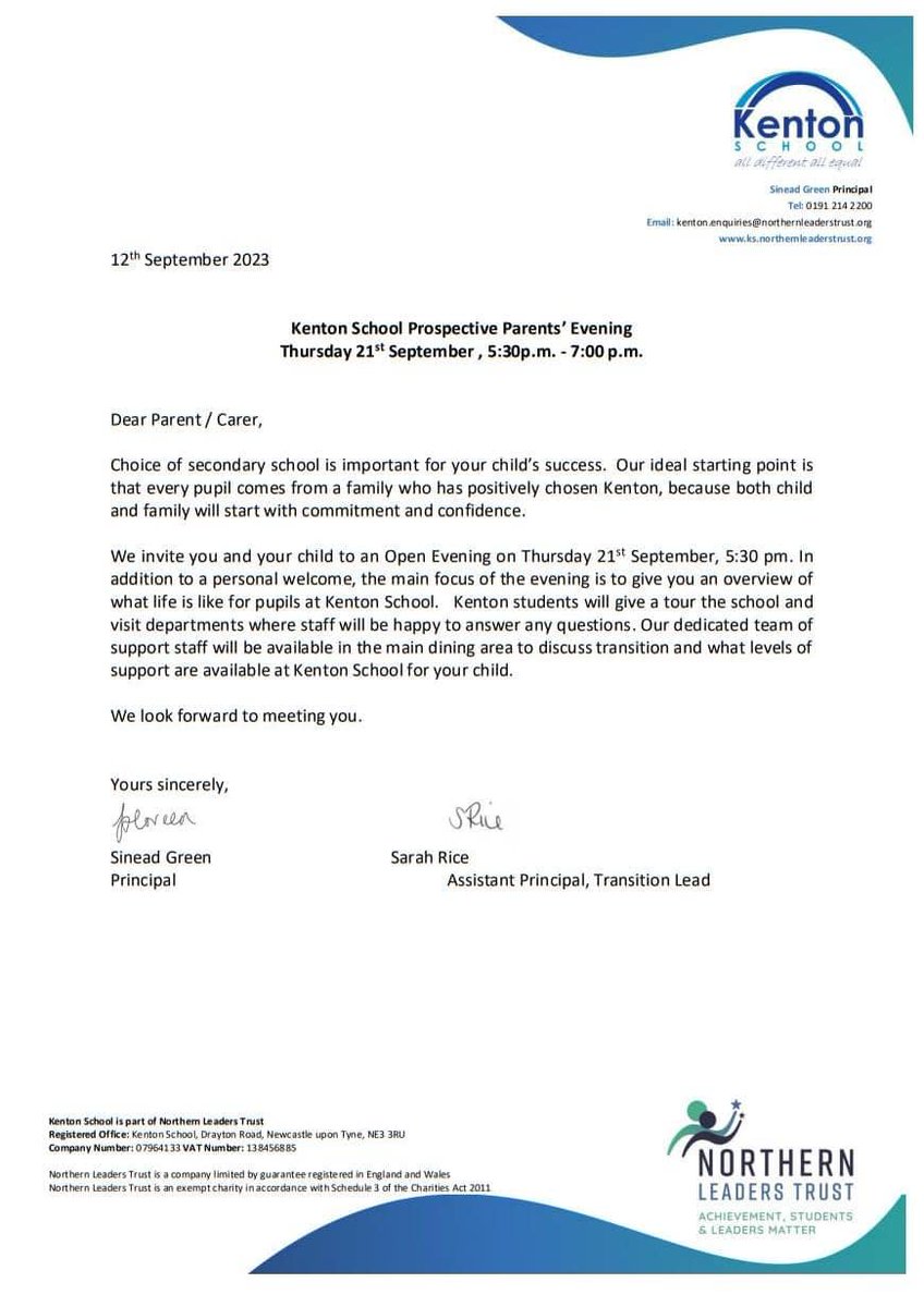 This Thursday, Kenton School is hosting a Prospective Parent’s Evening, for year 6 pupils and their parents or carers.