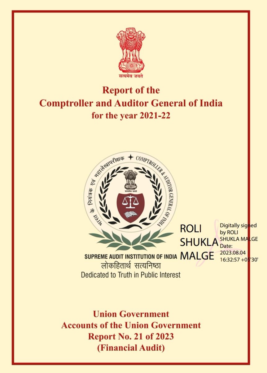 #CAGreport 

CAG unveils biggest fraudulence of Modi Govt.
It came out with a report that reveal how Modi Govt carved out nooks that serve as secret repositories of Public Money

Some of the ' Key Concerns ' raised by CAG- 'pic attached '

Cash diverted to Unknown 'Repositories'