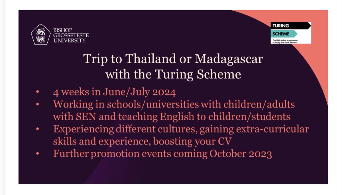 This opportunity is open to all current students and alumni, if you are interested email me at nichola.walsh@bishopg.ac.uk