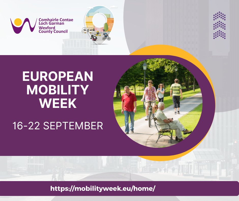 This week is #EuropeanMobilityWeek which is all about sustainable, energy efficient mobility. If you can why not consider walking or cycling part or all of your journey to work or school this week. See mobilityweek.eu/home/ for more details.