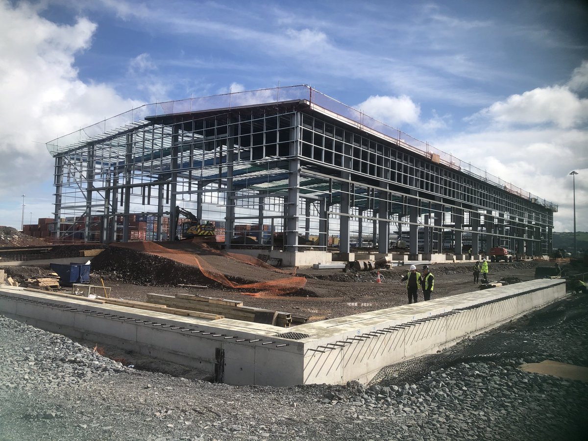 Work progressing well on <a href="/BelfastHarbour/">BelfastHarbour</a> new shed for Manfreight Ltd <a href="/UMC_Architects/">UMC Architects</a> <a href="/DoransNI/">Doran Consulting</a> <a href="/Arup/">Arup</a>