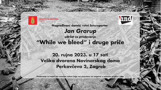 HNDhr's tweet photo. @DKAmbCroatia i HND ugostit će u srijedu, 20. rujna u Novinarkom domu nagrađivanog danskog ratnog fotoreportera @jangrarup 
Jan Grarup će govoriti o iskustvima s ukrajinske bojišnice, ali i umjetničkom radu, a uvodno će ga predstaviti Marko Stričević @novahr https://t.co/6u4MPLKUCp