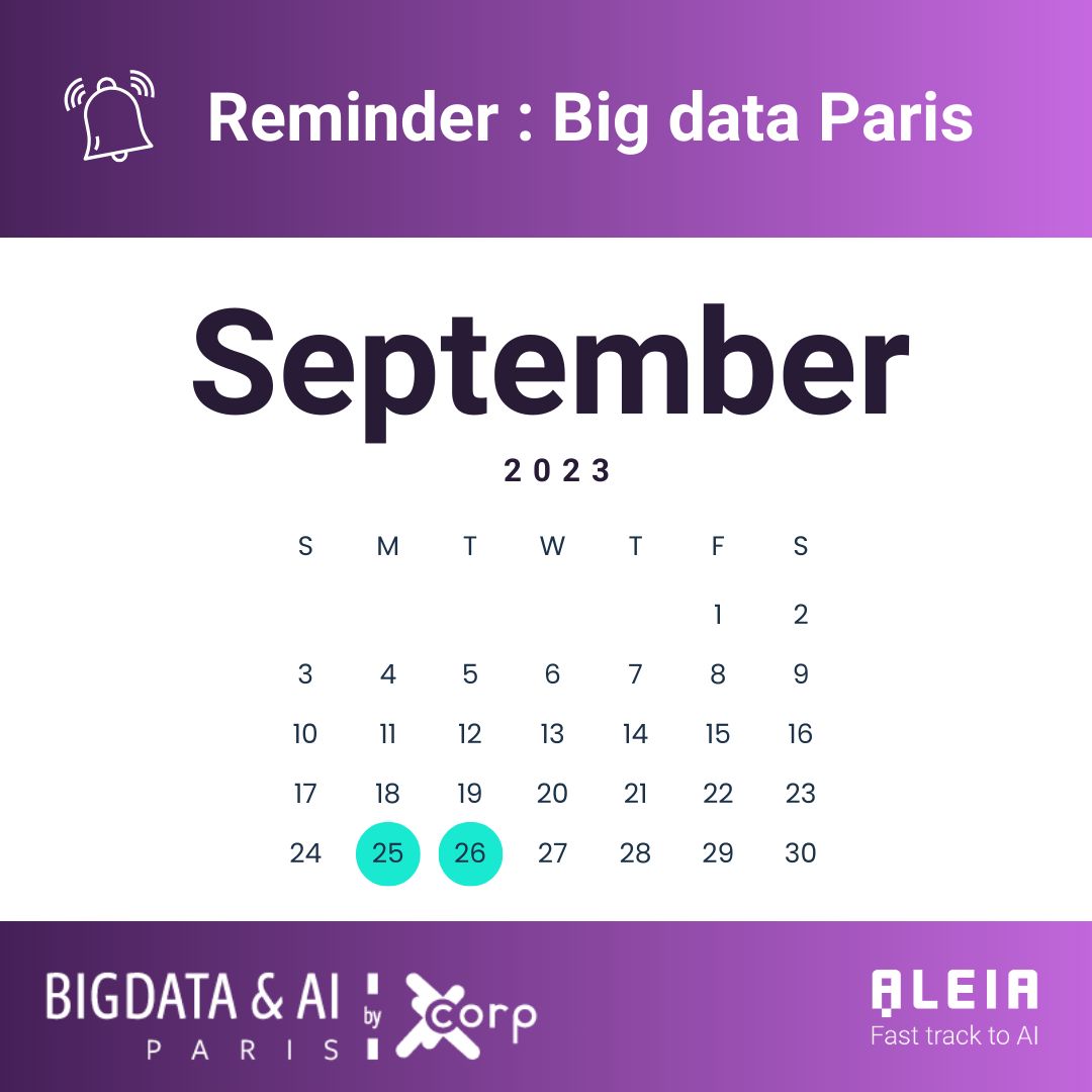 AlloniaIA's tweet photo. 🚨𝗝-𝟳 : BIG DATA & AI PARIS revient pour une nouvelle édition et les équipes d'ALEIA seront présentes🤩
#events #AI #BigdataParis #platforme #data https://t.co/wibjU855yU