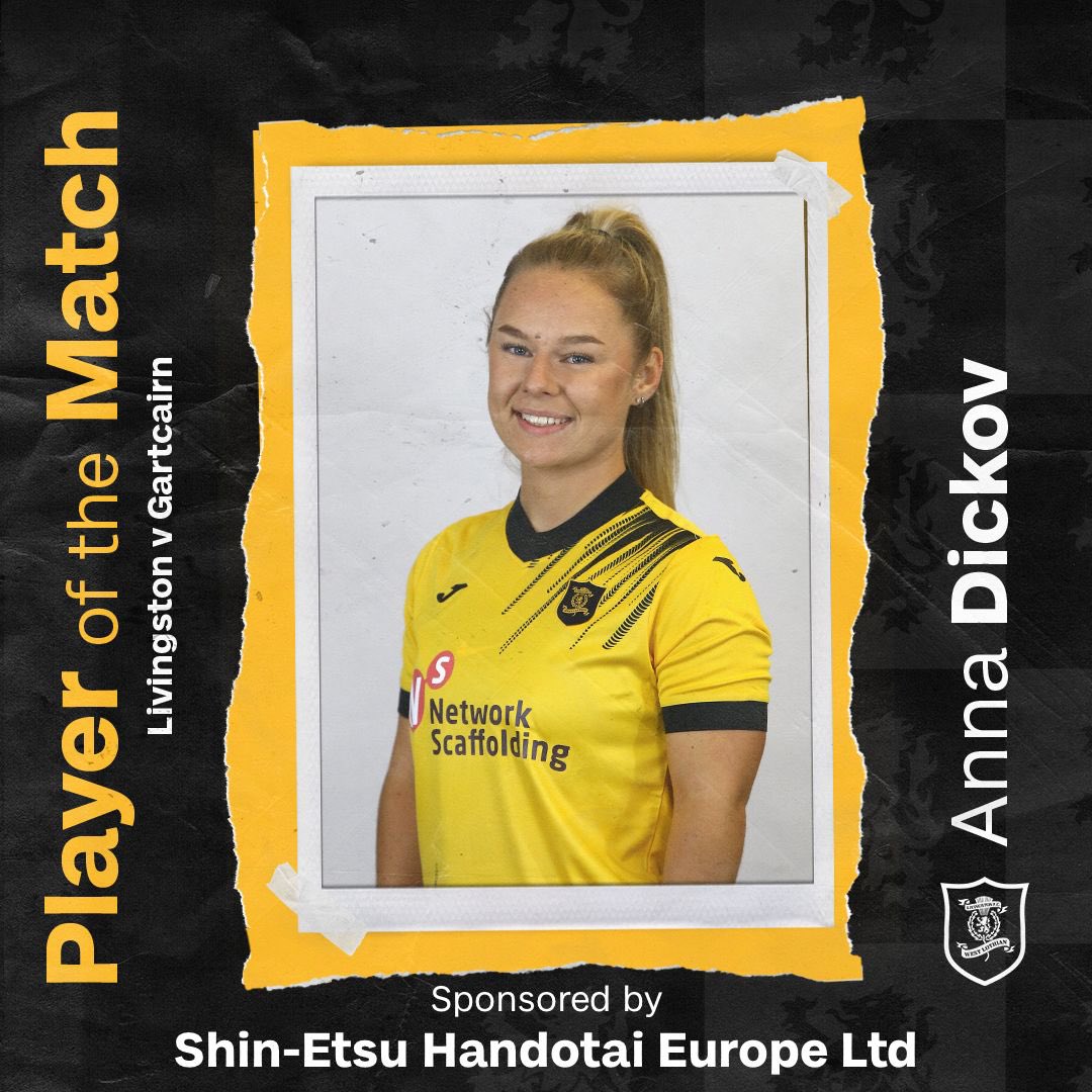 👏🏻 Continuing to impress early on into her Livi tenure, Anna Dickov is your Player of the Match for yesterdays win over Gartcairn! 

Well in Anna! 💛