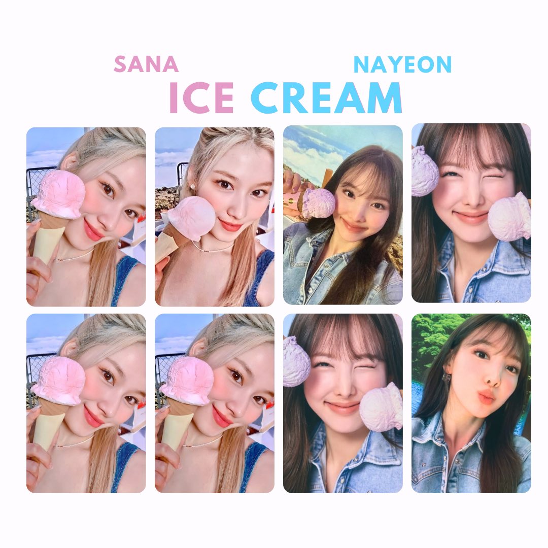 nabyyys's tweet image. yay! sanayeon ice cream  agenda done!! 🍦 ˎˊ˗