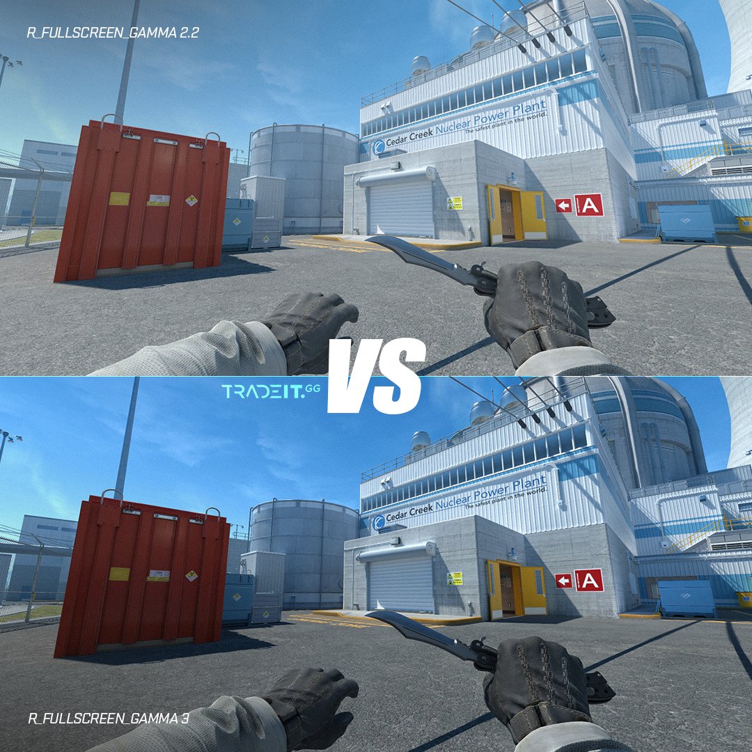 tradeit_gg's tweet photo. How to make CS2 look a bit darker!

Use: r_fullscreen_gamma 3 https://t.co/F2ngrm2OnF