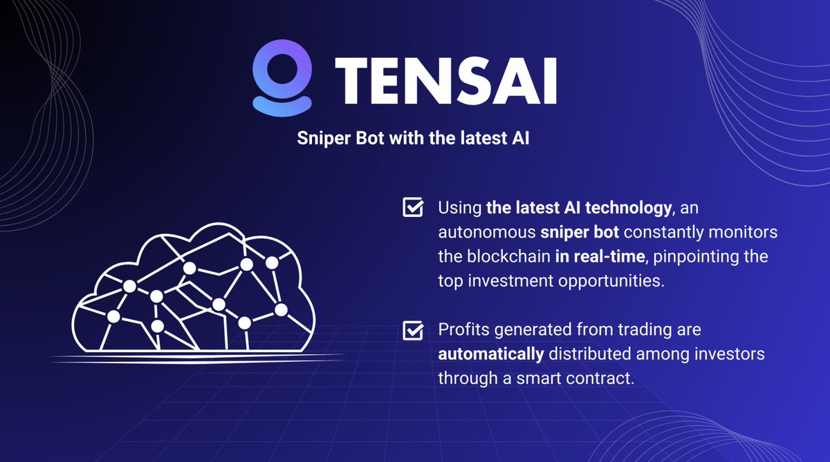 rezeaireze's tweet photo. 🧠TENSAI x 雪花🧠

TENSAI is the sniper bot constantly monitors the blockchain in real-time, pinpointing the top investment opportunities.

5 x OG spots Giveaway

To enter:
- RT &amp; Like
- Follow @Project_TENSAI &amp; @cryptofoxgo

end in 48 hours

#TENSAI #AITradeBOT https://t.co/oWi0JvVVD5