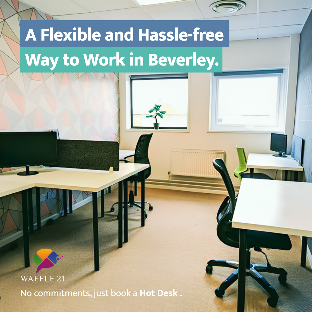 Waffle21Ltd's tweet photo. Work your way in Beverley! 🏢

Say goodbye to commitments and hello to flexibility with Waffle21's Hot Desk option. It's a hassle-free way to work on your terms. ✨

Book yours today and experience the freedom of a workspace that adapts to your needs. 🌟

#waffle21 #hotdesk https://t.co/ipxWMvlX8z