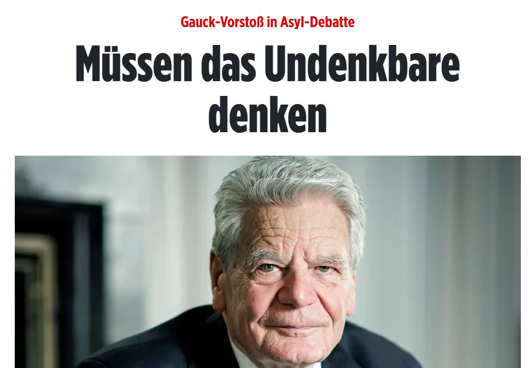 Wir lassen Tausende ertrinken, bezahlen die 'libysche Küstenwache' um Flüchtende in Folterlager zu bringen und lassen Menschen an unseren Außengrenzen misshandeln. Was genau ist noch das 'Undenkbare'? Schießbefehl an den Außengrenzen? Torpedos gegen Flüchtlingsboote?