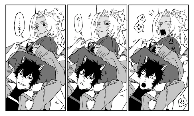 『#ダブルドッグバディ』最新5話までシーモアにて先行配信中です!
また、9月29日まで1話が無料です。この機会によければ🐶
コミックシーモア▶️https://t.co/buk1U69wTx

これはお疲れユアンを寝かしつける2頭🦮🐕‍🦺 
